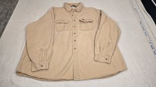 Vtg 90s Carhartt Rugged Outdoor Wear Button-Up Shirt XL 2XL Brown Tan Faded
