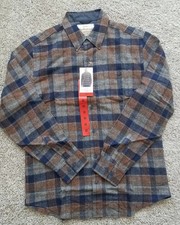 Original Weatherproof Vintage Men's blue Plaid Flannel Button Up Size Medium