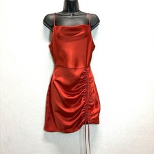 Zara Satin Effect Slip Dress Red Women Small Spaghetti Strap Sexy Siren Cocktail
