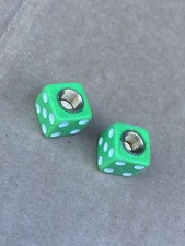 Older green dice valve stem caps vintage bmx freestyle GT05412