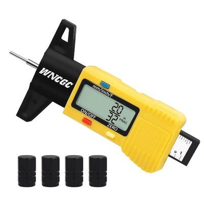 Tire Tread Depth Gauge, 3 Modes Digital Tire Depth Gauge-Fractional Inch, Dec...