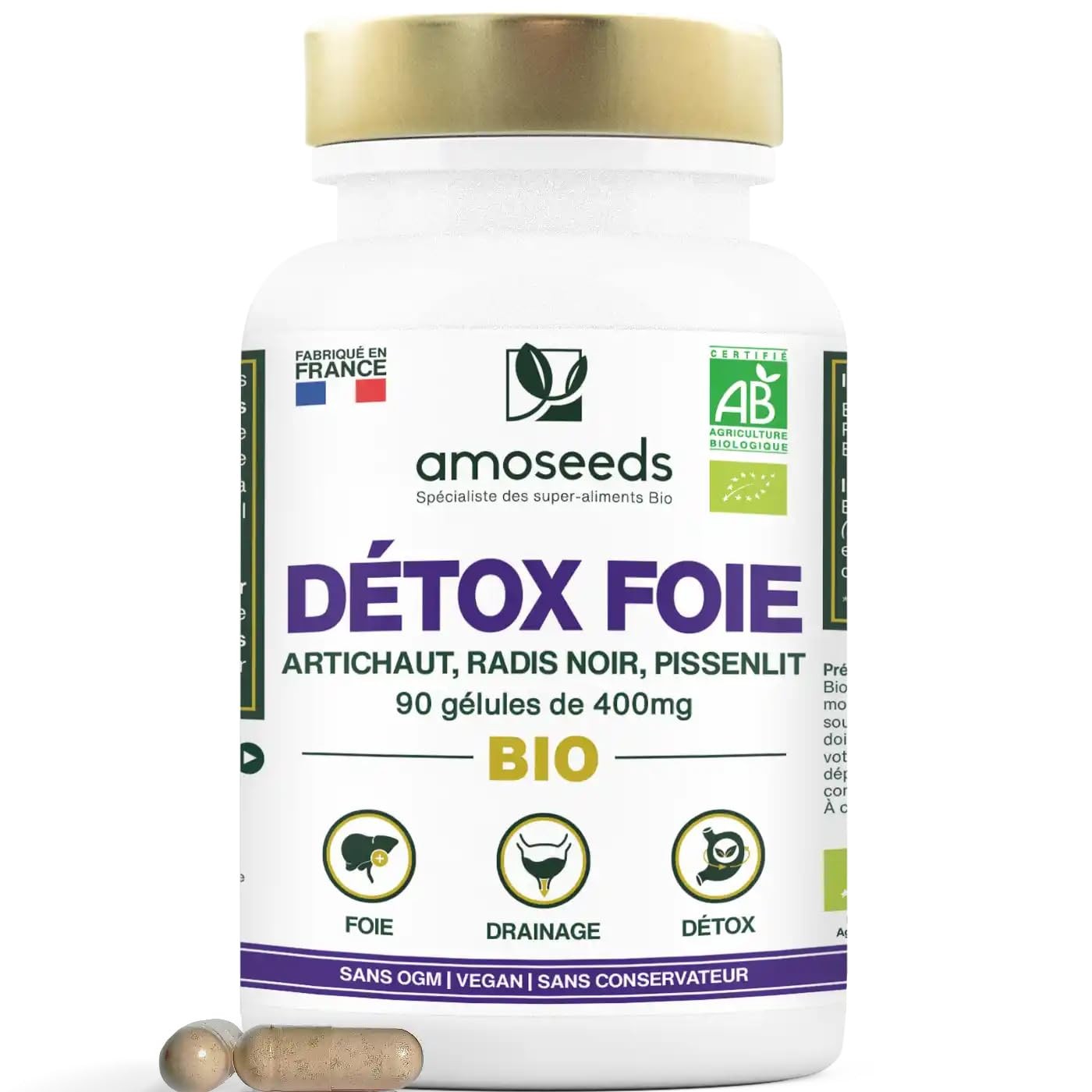 Détox Foie BIO contre les ballonnements et lourdeurs d'estomac pour adultes actifs