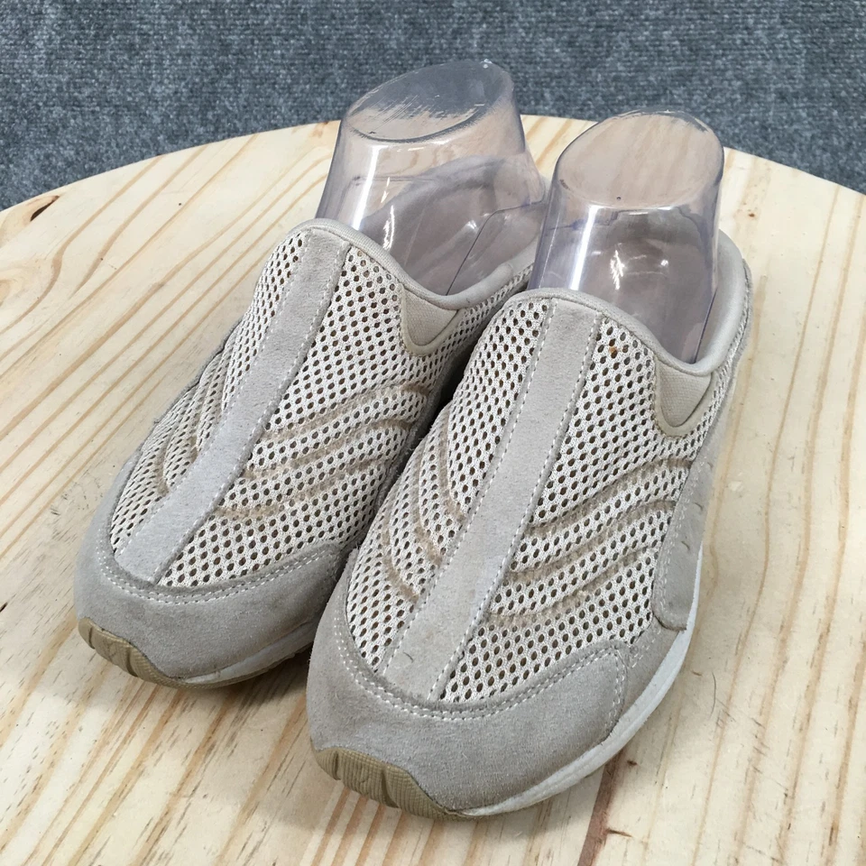 Easy Spirit Shoes Womens 7 W Traveltime Casual Slip On Mule Clogs Beige Suede - Image 3 of 4