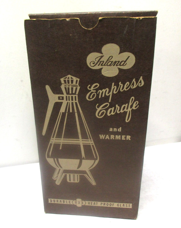 Inland Empress Carafe & Warmer w/ 22K Gold Trim w/Box. GB123. 12 cups. NEAR MINT