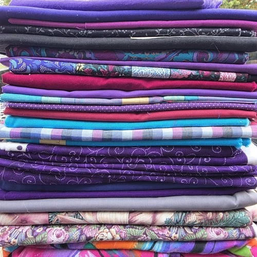 Fabric Lot Purple Jewel Tones Quilting Sewing Yardage Prints Solids 10.27 Lbs image 3