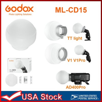Godox ML-CD15 Diffuser Dome Kit 3 Adapter Ring For Camera Flash Speedlite Light