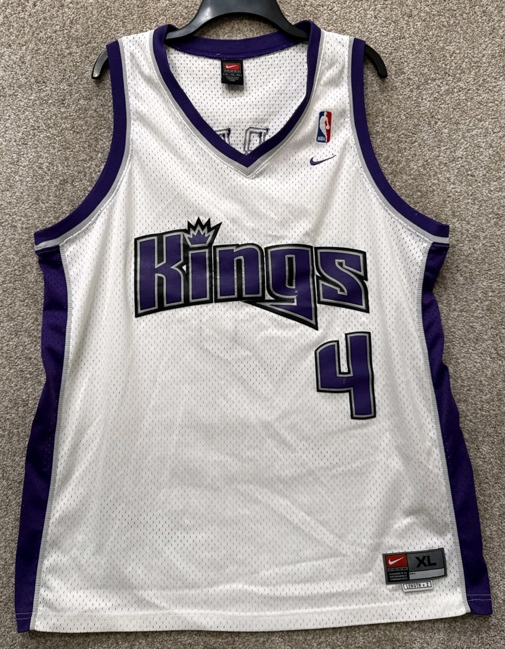 Nike NBA Swingman Mens XL Sacramento Kings Chris Webber Sewn Basketball Jersey