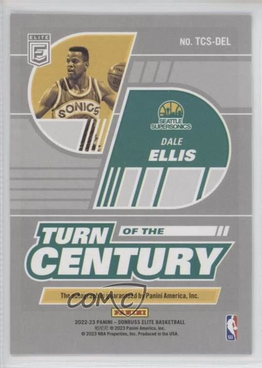 2022-23 Donruss Elite Turn of the Century Signatures Dale Ellis #TCS-DEL Auto - Image 2 of 2