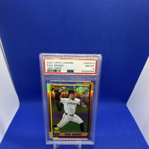Topps Chrome 1990 Paul Skenes #90CB-13 Pittsburgh Pirates PSA 8 Baseball Card