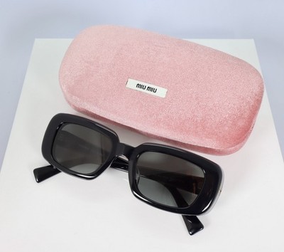 Miu Miu SMU B13 52mm Rêverie Rectangle Sunglasses in Black with