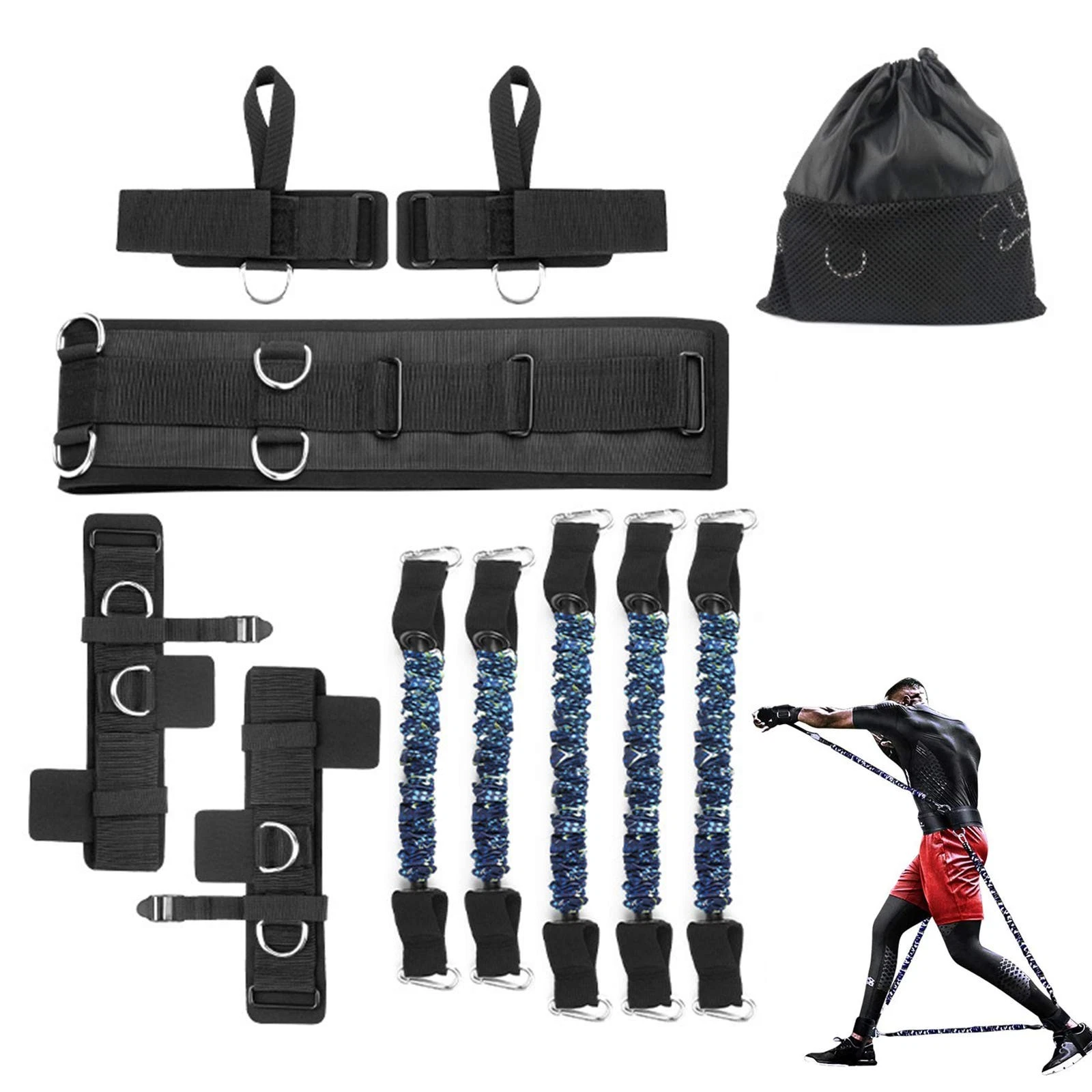 Boxing Resistance Bands Set for Speed and Agility, Workout Band Ankle Exercis...
