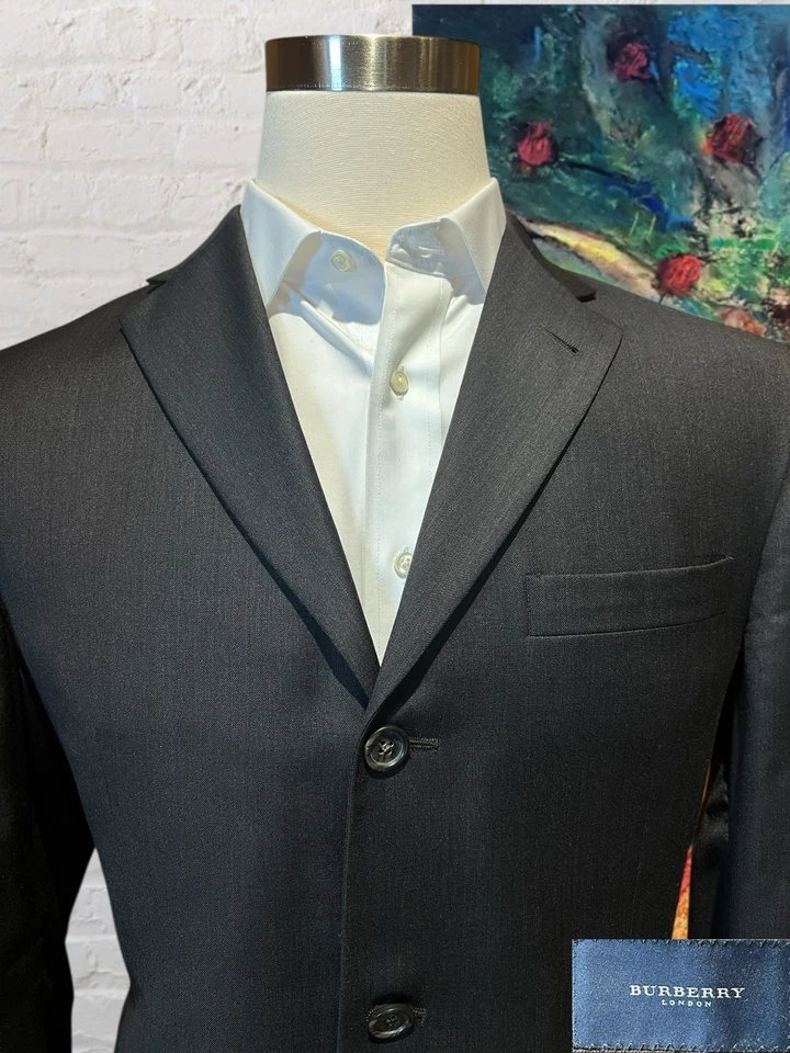 Burberry London 40R 33x29 Solid Dark Brown Designer Luxury 2 Piece Suit - Image 4 of 4