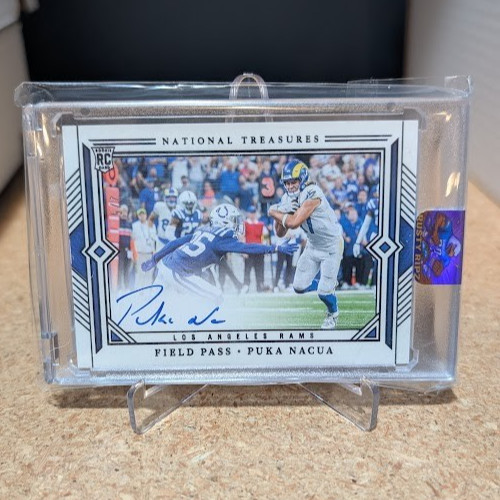 Puka Nacua Panini National Treasures Rookie Signatures Field Pass #PN Black