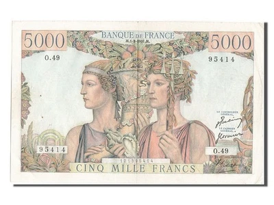 Billet, France, 5000 Francs, 5 000 F 1949-1957 ''Terre et Mer'', 1951 - Photo 1/2