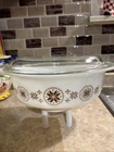Vintage Pyrex USA Town & Country Oval 1 1/2 Qt Casserole Baking Dish w/Lid #043