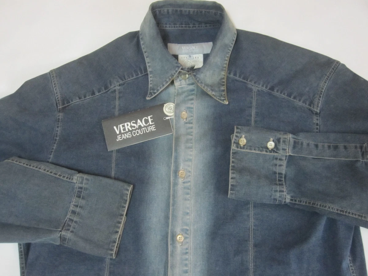 Versace Denim Casual Button-Down Shirts for Men for sale | eBay