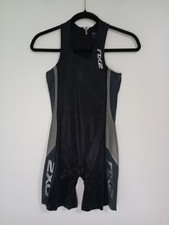 2XU Mens Black Gray Triathlon Suit Large Sleeveless With Rear Zipper