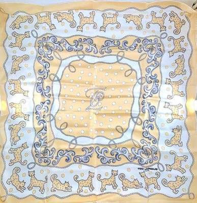 New Vintage TED LAPIDUS Square Silk Scarf Authentic Never Used Made in France