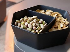Hexagon Pistachio Nut Bowl Divided Snack Serv...