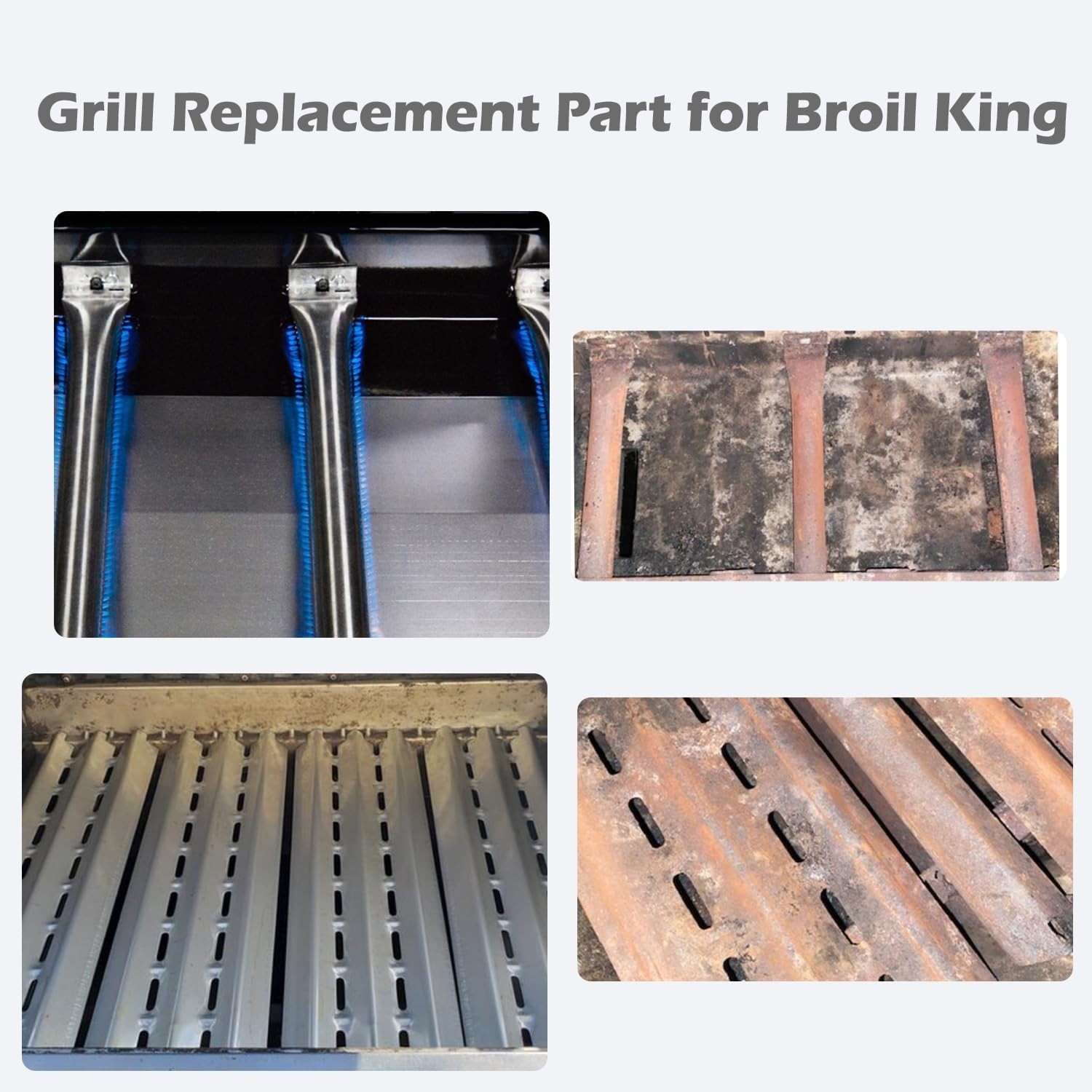 Grill Parts for Broil King Baron 420 440 490, 15 3/4" Heat Plates & Burners