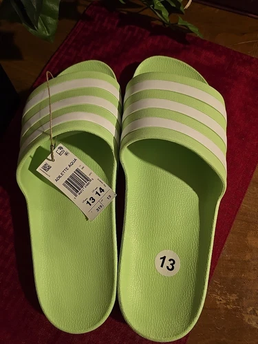 Adidas Adilette Aqua Infradito Slides Uomo Taglia 13 3 Strisce Nuove Con Etichette