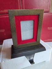 Pottery Barn Stocking Holder Bronze Grosgrain Red Photo Frame Christmas