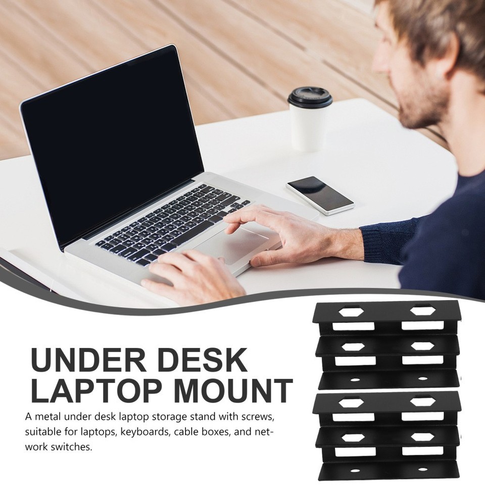 under Desk Mount Bracket Laptop Storage Portable Riser Holder Stand ...