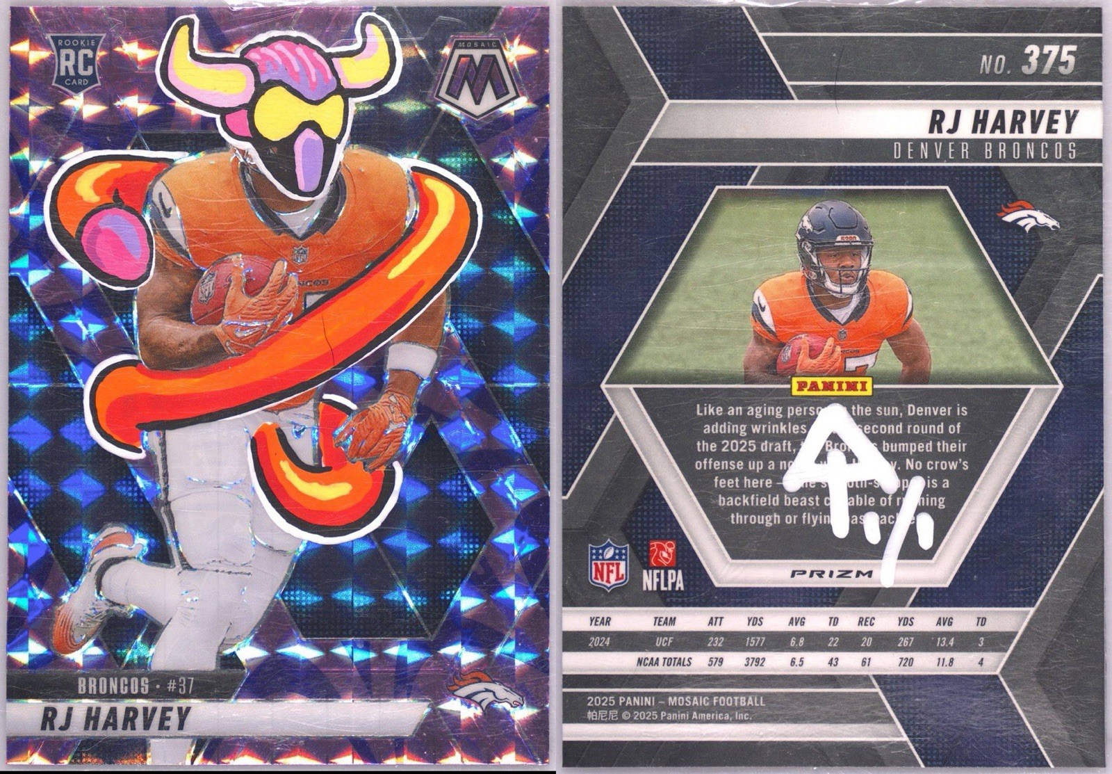 2025 Panini One Of One Art: RJ Harvey view 3