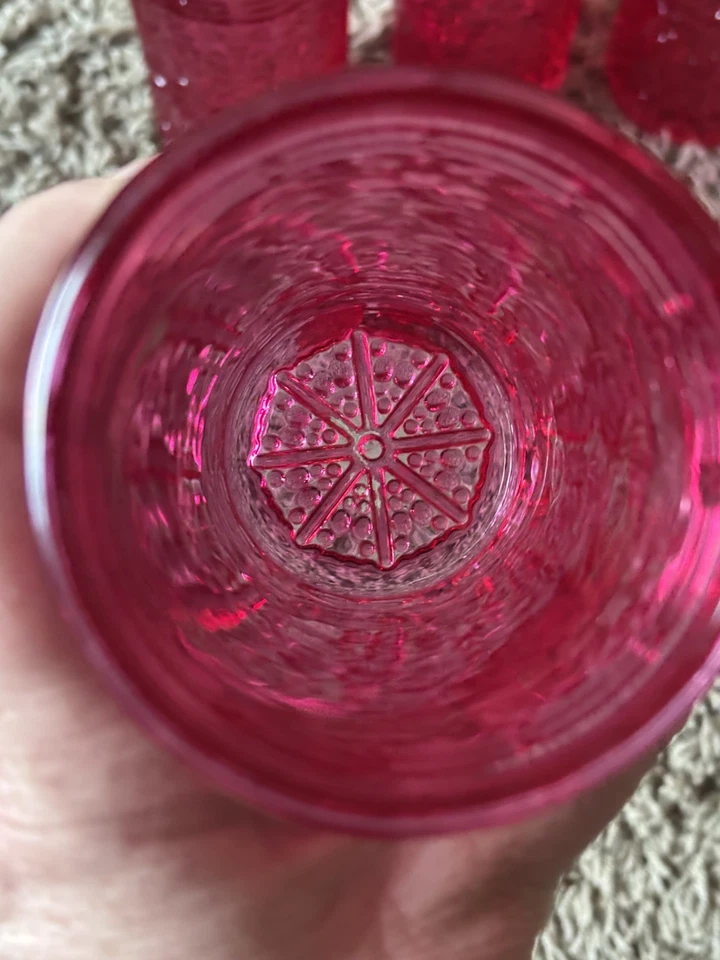 Jax 高球眼镜 14 盎司 6 件套粉色水晶玻璃杯浮雕 - 美丽 — 第 3/4 张图片
