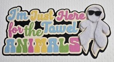Monkey Towel Animal Title Pink. Scrapbook, Card making Paper Piecing