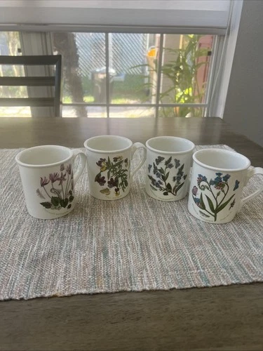 Vintage PORTMEIRION Botanic Garden Coffee Mugs - Set Of 4 Nice New Unused