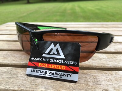 Maxx HD Sunglasses 7 Polarized HDP black green brown lens fishing golf  A1