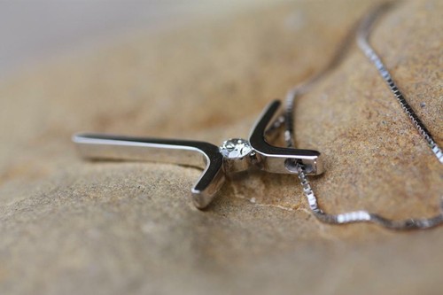 0.75 Ct Round Cut Diamond Simulated Engagement Cross Pendant 14K White Gold Over - Picture 5 of 6