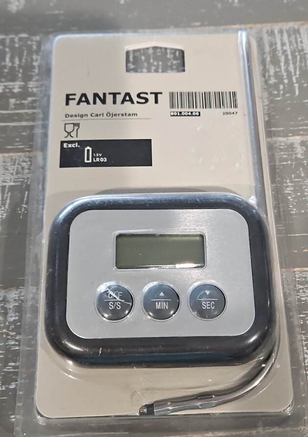 IKEA Fantast Digital Meat Thermometer Timer Kitchen Probe BBQ Oven for