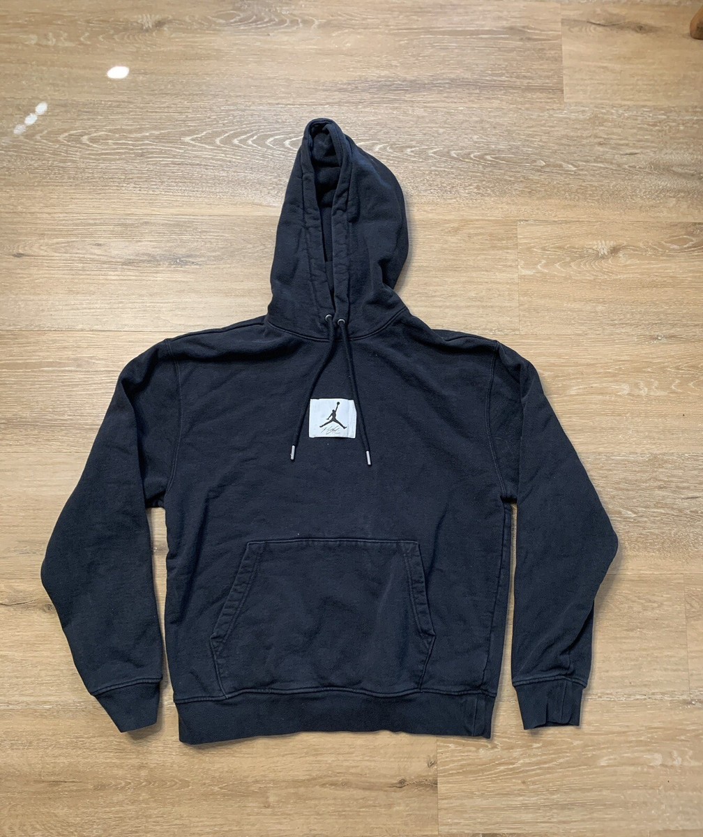JORDAN Essentials Flight French Terry Fleece Pullover Hoodie Black M  DQ7338-010