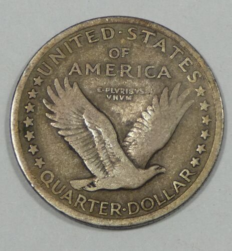 Cuarto de dólar Standing Liberty 1917 tipo 1 plata fina 25c - Imagen 2 de 4