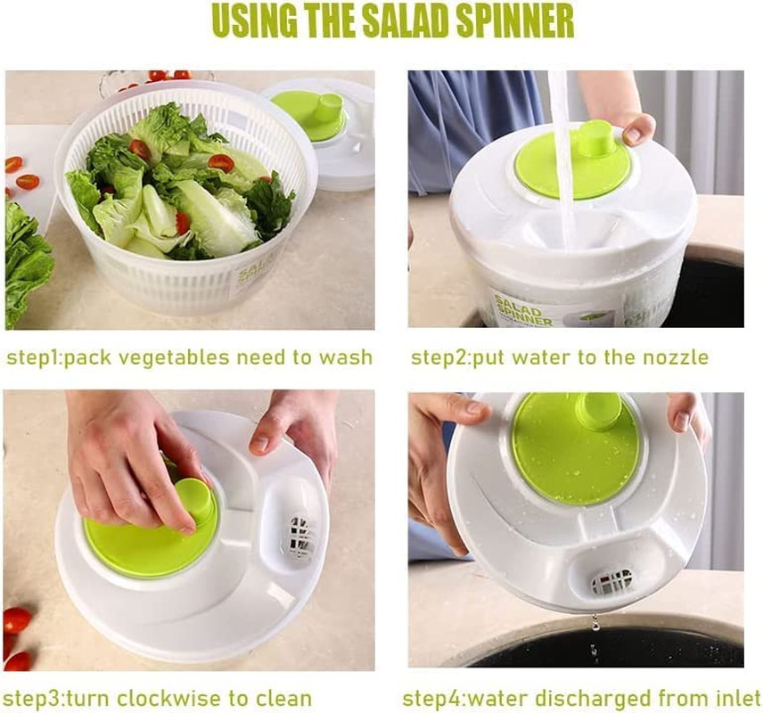 Salatschleuder, Salat-Trockner Mit Kurbel (Ø 20 Cm 3 L Fassungsvermögen), Auch A