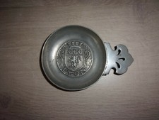 Ancien Tastevin en Etain fin Blason Lyon Made in France