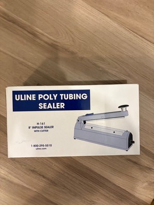 New OB Uline Poly Tubing Sealer H-161 8' Impulse Sealer w/ Cutter with BAGS