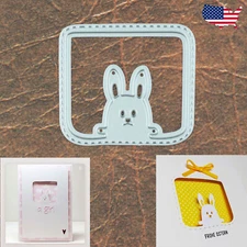 Bunny Rabbit in Square Opening 3D Cutting & Embossing Die – Easter Spring & Baby
