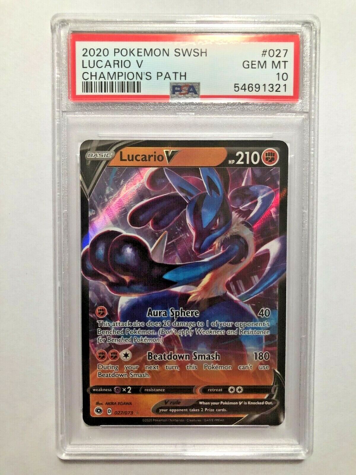 Pokemon Champions Path #027 Lucario V PSA 10