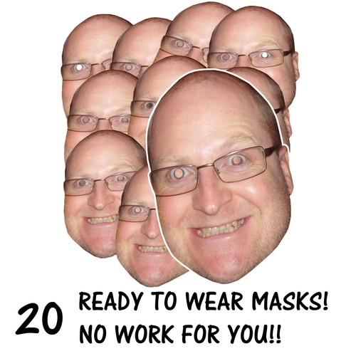 20 x PERSONALISED FUN FACE MASKS STAG/HEN PARTY SEND US YOUR PIC FREE P&P! 638876827683 eBay