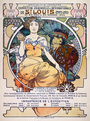1903 St. Louis Exposition Alphonse Mucha Vintage Style Travel Poster - 24x32