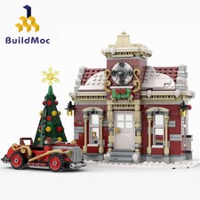Piccolo Municipio Invernale Set Costruzioni Modulari Natale MOC Mattoni Regalo Giocattolo