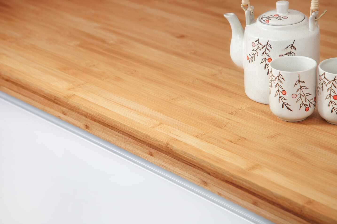 Caramel Bamboo Wood Kitchen Worktops, Oils and Accessories Solid Wooden