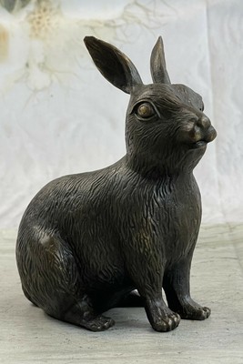 Bunny Rabbit Vintage 100% Bronze Sculpture-Signed Milo Lost Wachs Methode Figur
