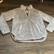 Member's Mark Kid's Cuddly Sherpa 1/4 Zip Sherpa Pullover-Grey-14/16