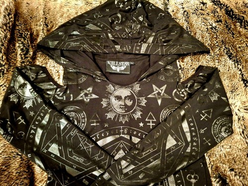 Occult Hood Dress Cold Shoulder Black Moon/Witchy/Goth NWOT Killstar Size: L - Picture 3 of 7
