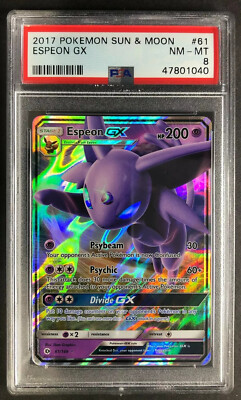 2017 Pokemon Sun & Moon Espeon GX PSA 8 Mint 61/149 Full Art
