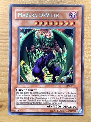 yugioh Mazera DeVille AST-111 MISPRINT FULL CARD SECRET RARE NEAR